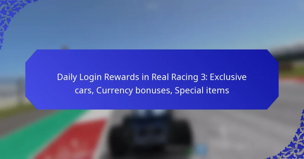 Daily Login Rewards in Real Racing 3: Exclusive cars, Currency bonuses, Special items