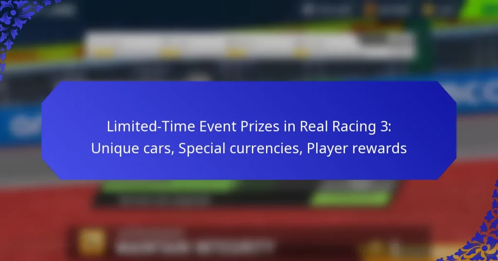Limited-Time Event Prizes in Real Racing 3: Unique cars, Special currencies, Player rewards