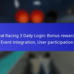 Real Racing 3 Daily Login: Bonus rewards, Event integration, User participation