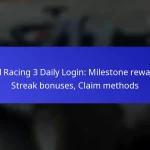 Real Racing 3 Daily Login: Milestone rewards, Streak bonuses, Claim methods