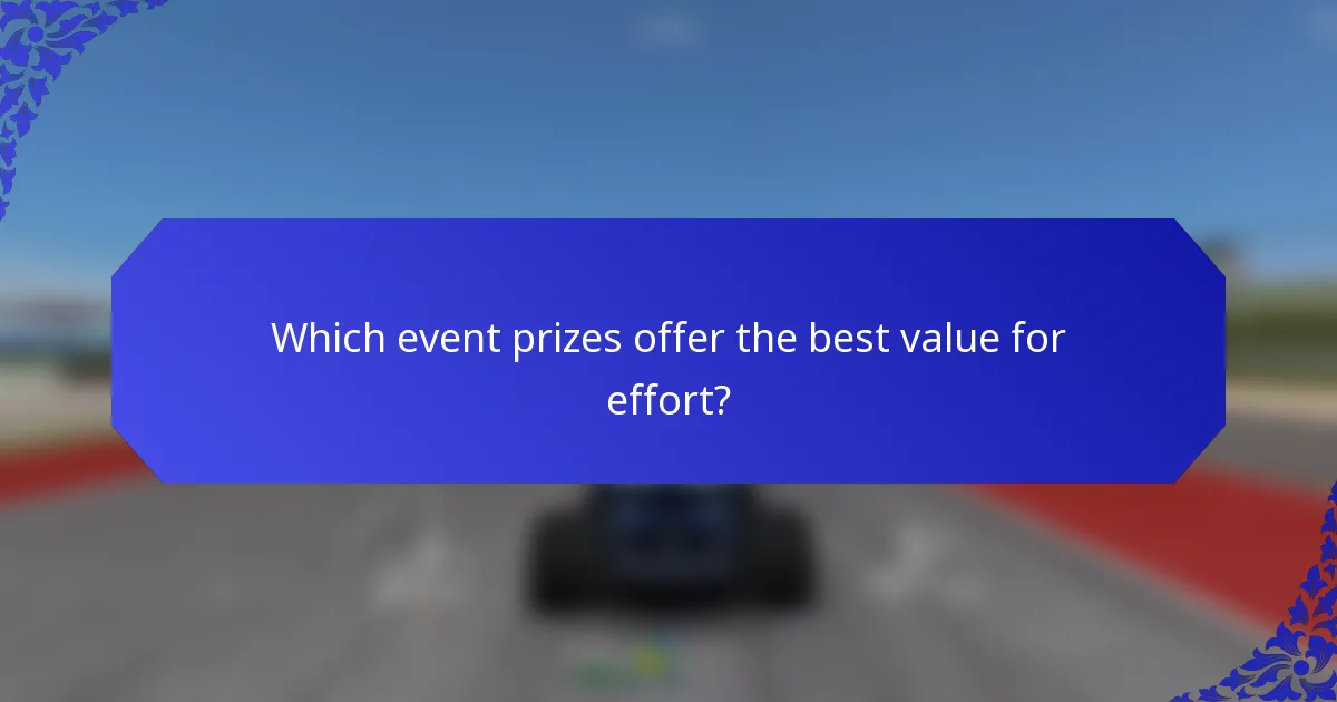 Which event prizes offer the best value for effort?